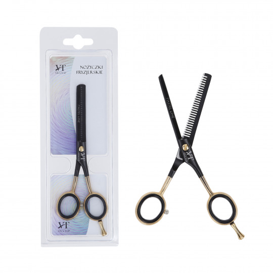 VIVA TOP SCISSORS PASTELL LINE Hairdressing scissors Diva black-matt with golden handles 5.5 "