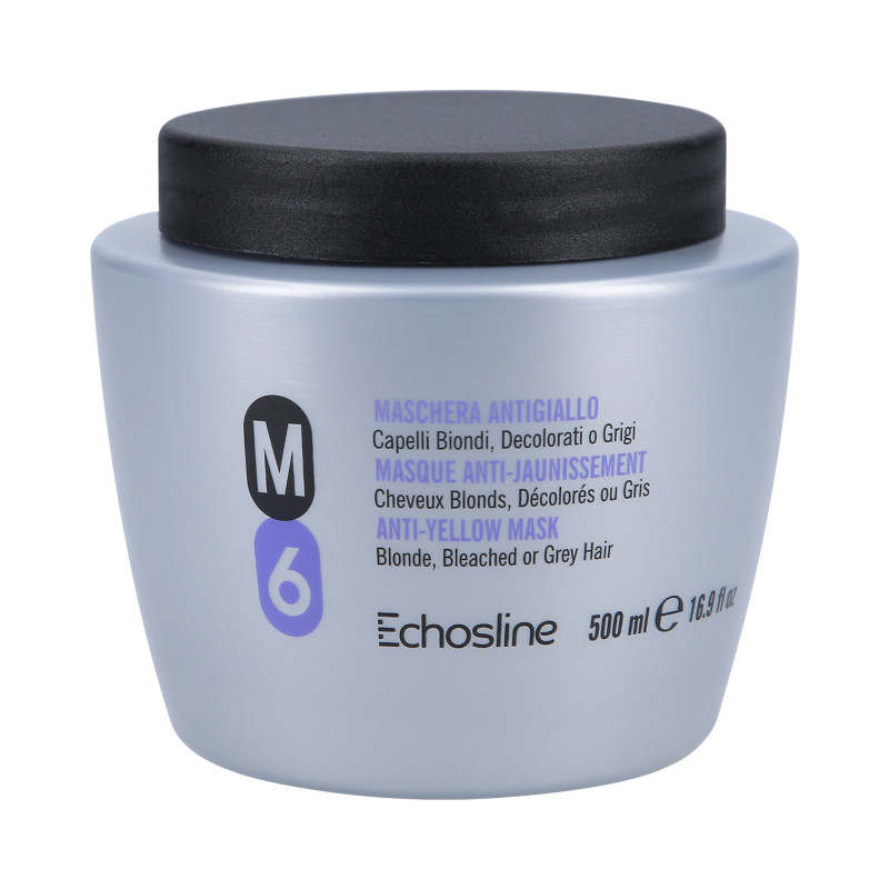 ECHOSLINE M6 Máscara para cabelos loiros eliminando tons amarelados 500ml