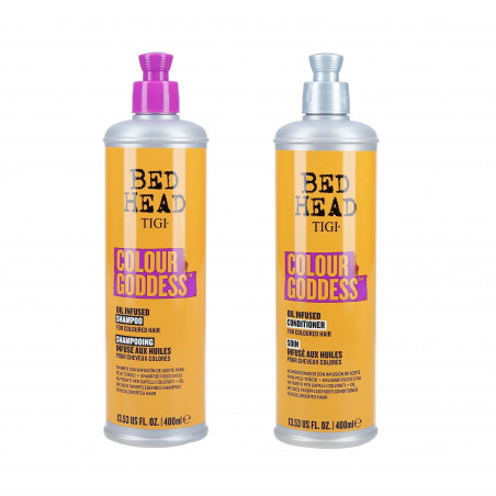 TIGI BED HEAD COLOUR GODDESS Zestaw do włosów farbowanych Szampon 400ml + Odżywka 400ml - 1