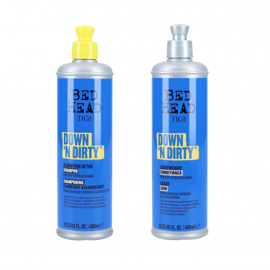 TIGI BED HEAD DOWN`N DIRTY Entgiftungsset für Haare Shampoo 400ml + Conditioner 400ml