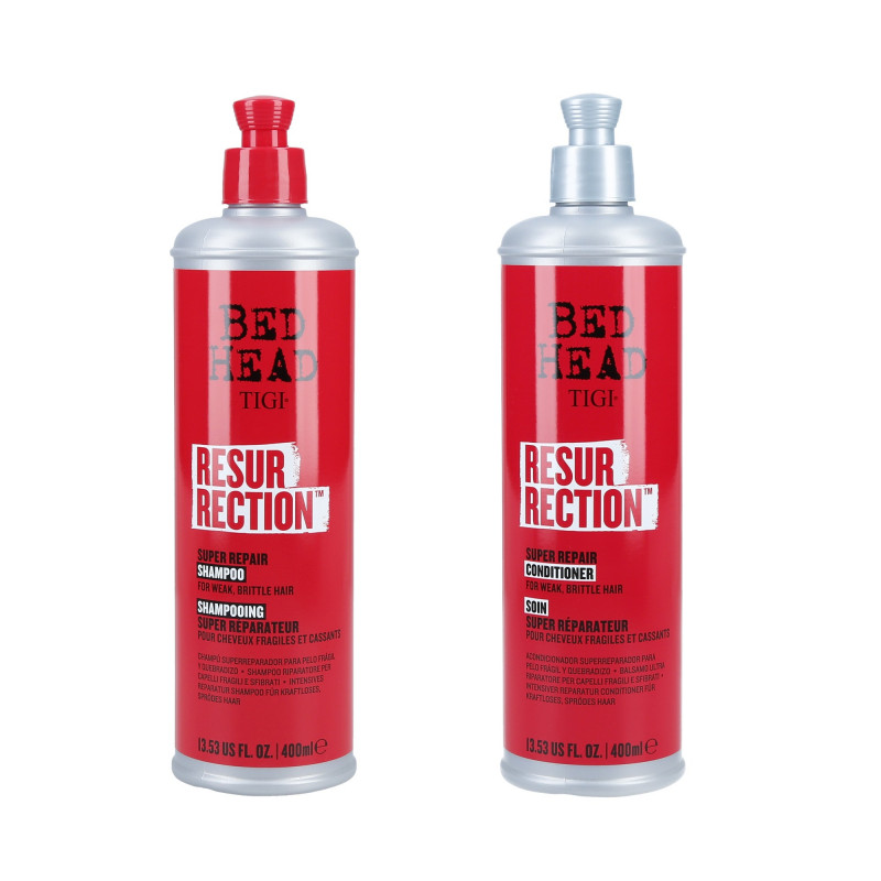 TIGI BED HEAD RESURRECTION Zestaw do włosów osłabionych Szampon 400ml + Odżywka 400ml