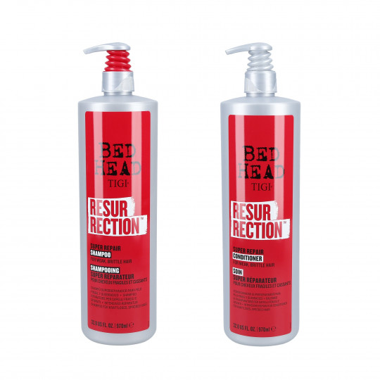 TIGI BED HEAD RESURRECTION Zestaw do włosów osłabionych Szampon 970ml + Odżywka 970ml