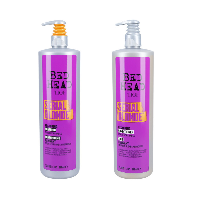 TIGI SERIAL BLONDE Zestaw do włosów blond Szampon 970ml + Odżywka 970ml