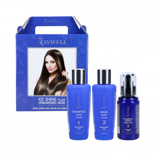 RAYWELL KIT SHINE FILLER HYALURONIC ACID Botox suavizante e preenchedor para cabelos incluso no conjunto