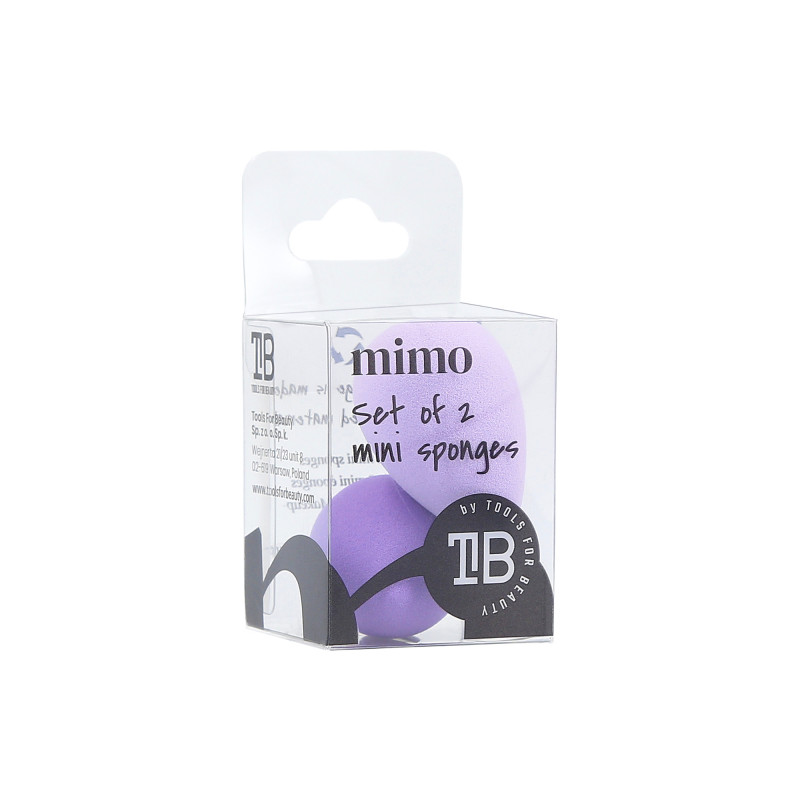 MIMO Zestaw dwóch gąbek do makijażu, Raindrop Mini, Fioletowe