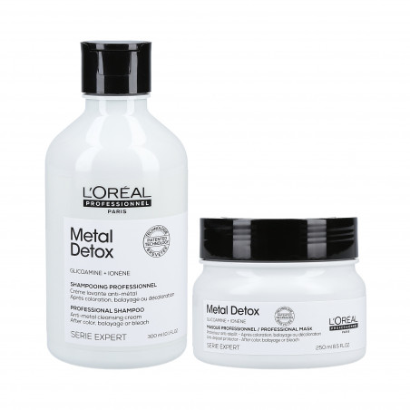 L'OREAL PROFESSIONNEL METAL DETOX Set per capelli colorati Shampoo 300 ml + Maschera 250 ml