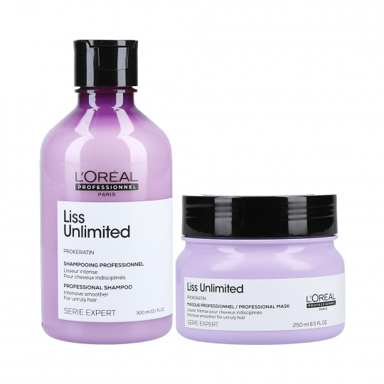 L'OREAL PROFESSIONNEL LISS UNLIMITED Conjunto alisador de cabelos Shampoo 300ml + Máscara 250ml