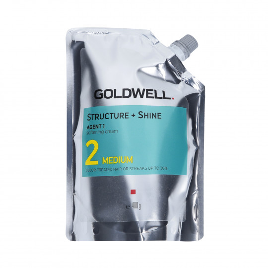 GOLDWELL Structure + Straight Shine Agent 1-2 Medium, Softening hair cream for permanent straightening 400g