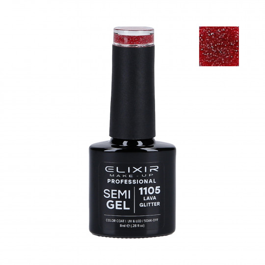 ELIXIR Hybrid nail polish 1105 LAVA GLITTER 8ml
