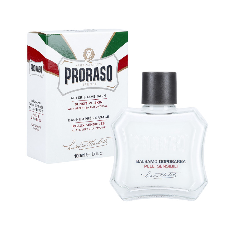 PRORASO WHITE Bálsamo pós-barba cremoso sem álcool para peles sensíveis 100ml