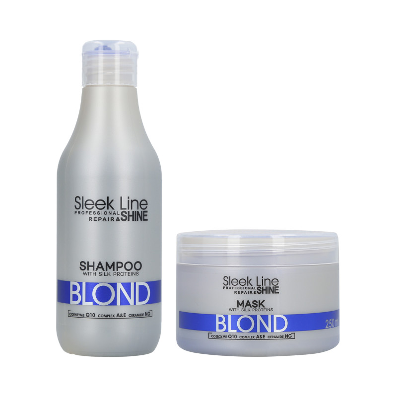 Stapiz Sleek Line Blond Maske 250 ml + Shampoo mit Seide 300 ml