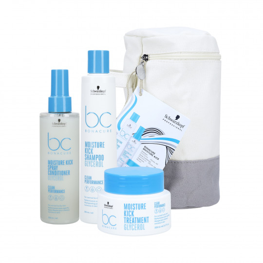 SCHWARZKOPF BONACURE MOISTURE KICK Feuchtigkeitsspendendes Kosmetik-Set: 250 ml Shampoo + 200 ml Conditioner + 200 ml Maske
