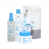 SCHWARZKOPF BONACURE MOISTURE KICK Zestaw kosmetyków nawilżających: szampon 250ml + odżywka 200ml + maska 200ml
