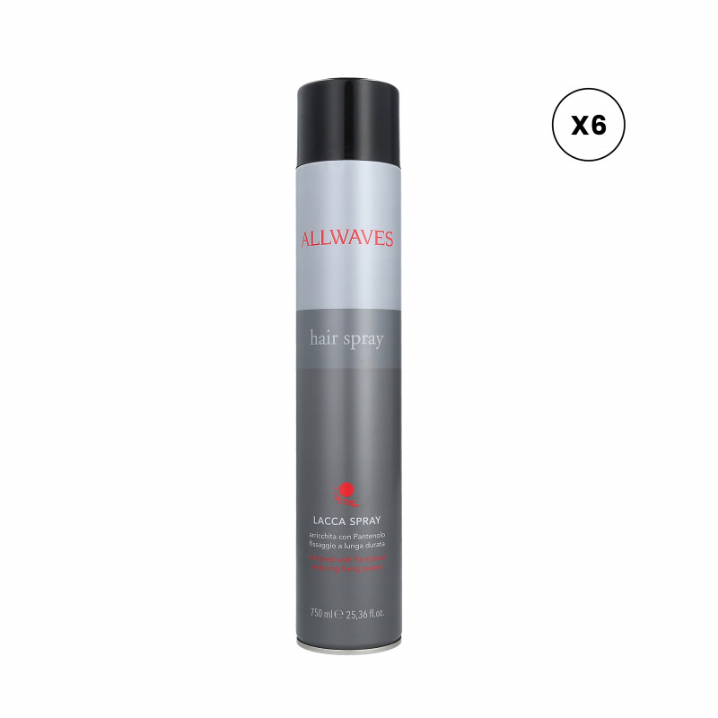 ALLWAVES Hair silver Mocno utrwalający lakier do włosów 6 x 750ml