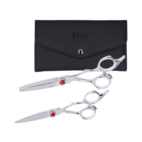 FOX ANGEL WINGS Scissors set 2 pcs 5.5 '' scissors and 5.5 '' thinning plates + elegant case