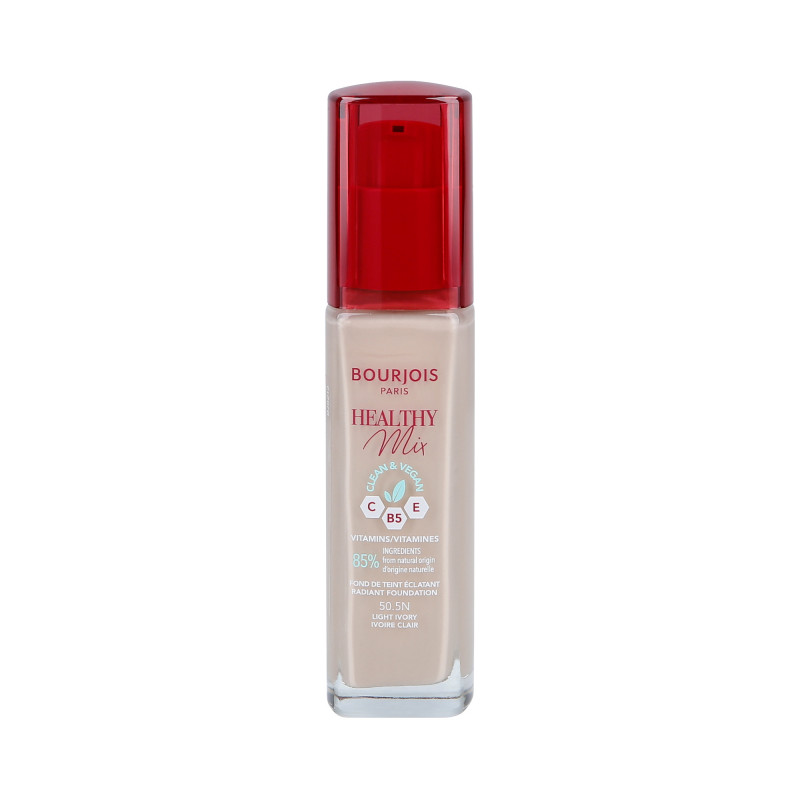 BOURJOIS HEALTHY MIX VEGAN Anti Fatigue Foundation 050,5N Light Ivory 30ml