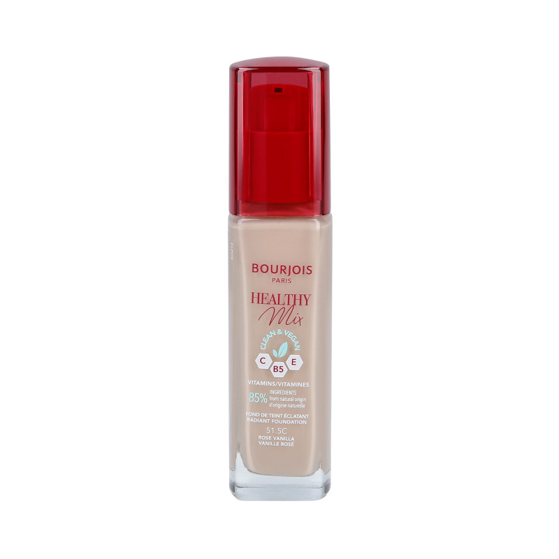 BOURJOIS HEALTHY MIX VEGAN Anti Fatigue Foundation 051,5C Rose Vanilla 30ml