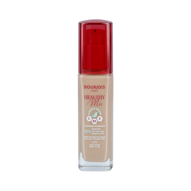 BOURJOIS HEALTHY MIX VEGAN Foundation Base de Maquillaje que da luminosidad a la piel 053W Light Beige 30ml