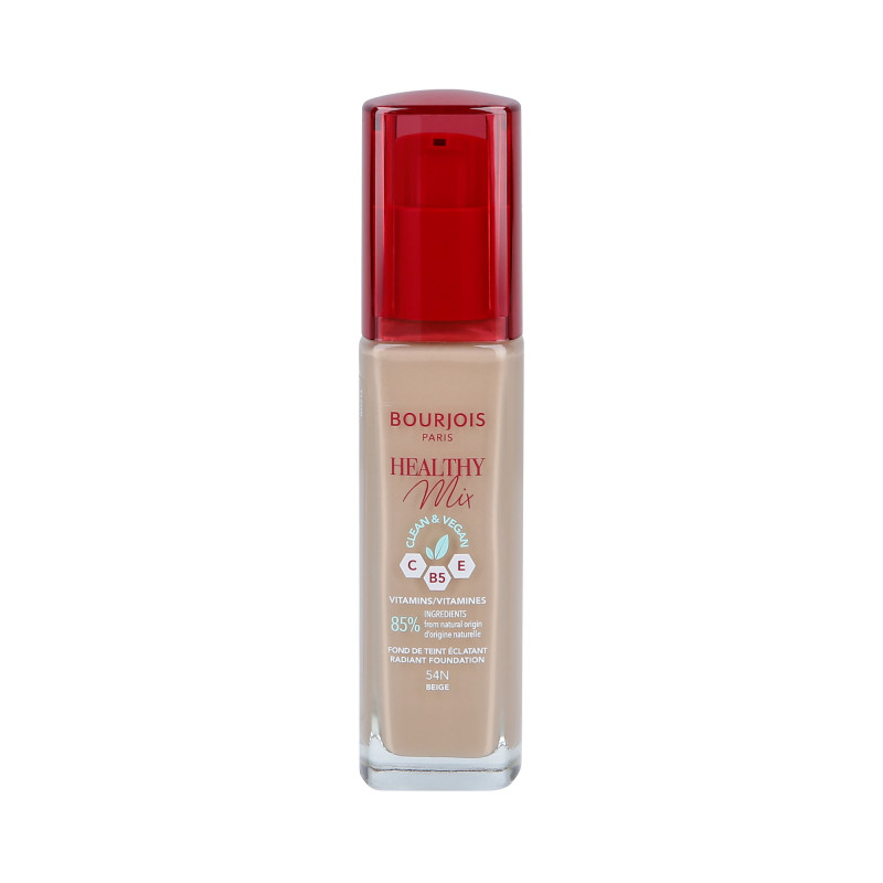 BOURJOIS HEALTHY MIX VEGAN Foundation Base de Maquillaje que da luminosidad a la piel 054N Beige 30ml