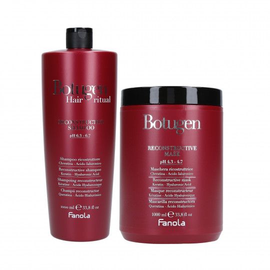 FANOLA BOTUGEN Botolife Conjunto para cabelos danificados shampoo 1000ml + máscara 1000ml