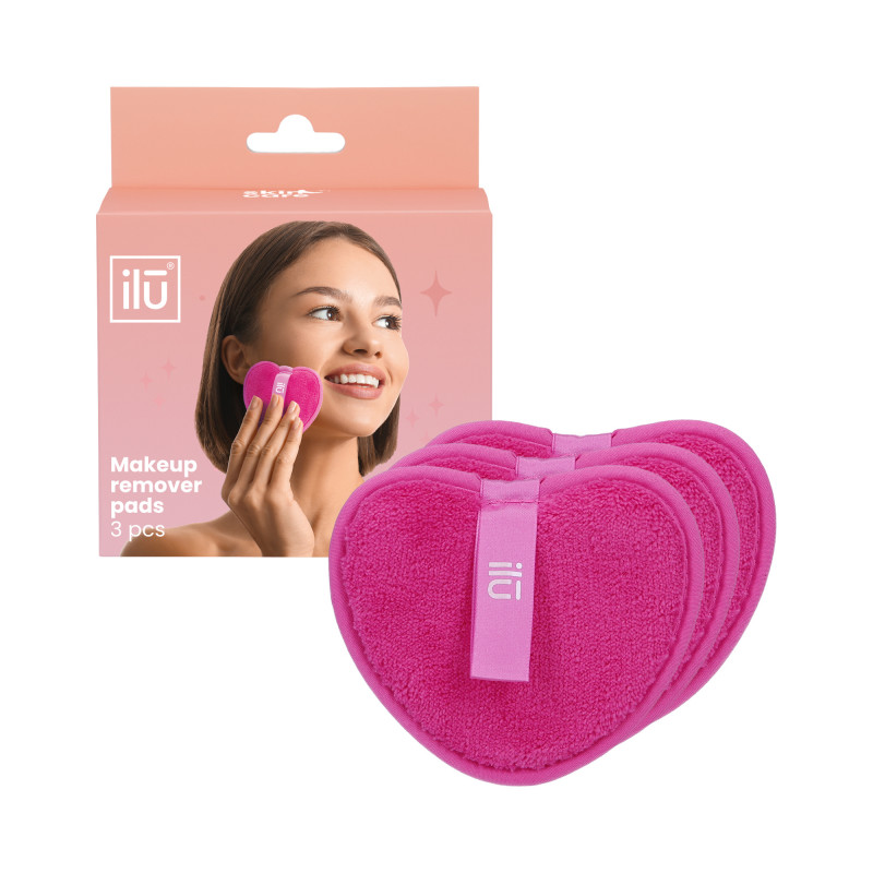 ilū Makeup remover pads, 3pcs, Pink