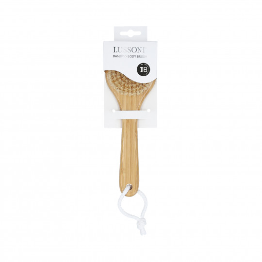 LUSSONI Bamboo body brush with handle