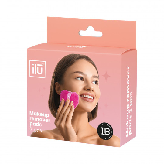 ilū Makeup remover pads, 3pcs, Pink