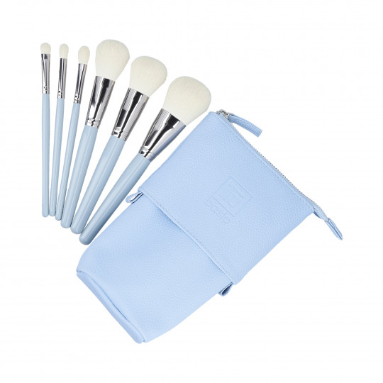 ilū basic Set de 6 pinceaux à maquillage + pochette, Bleu