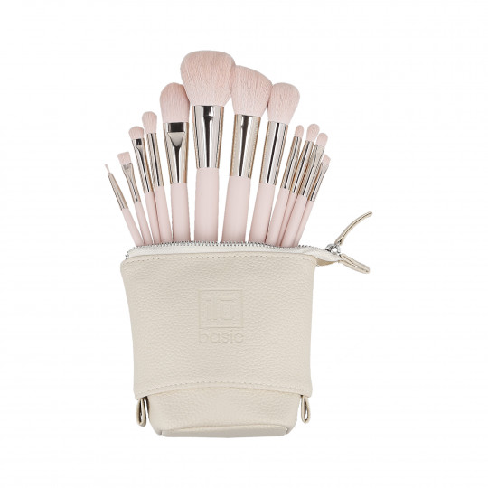 ilū basic Set of 12 makeup brushes + case, Pink