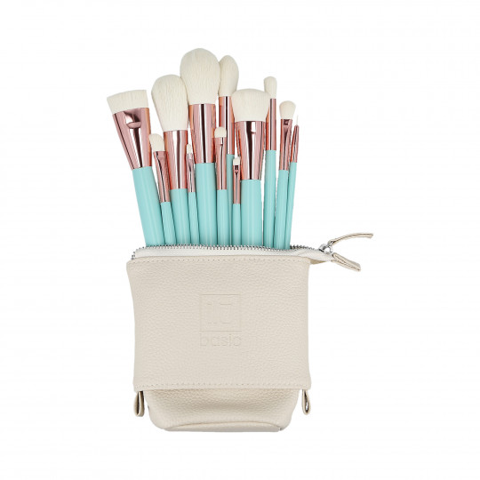 ilū basic Set of 12 makeup brushes + case, Turquoise