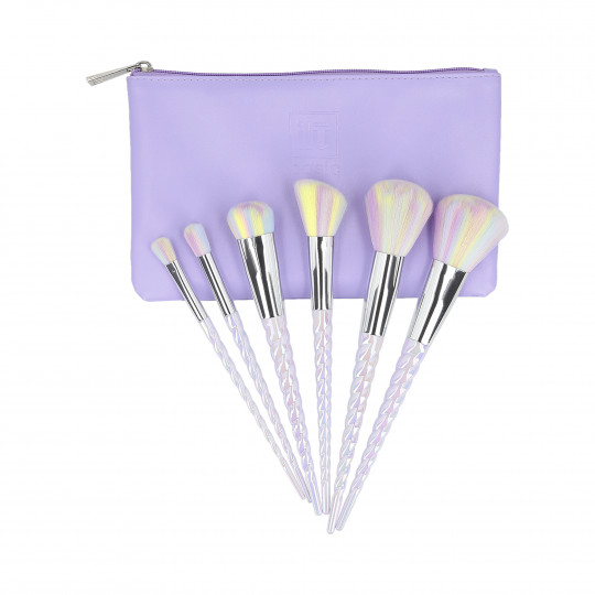 ilū basic Set de 6 pinceaux à maquillage + pochette, Licorne