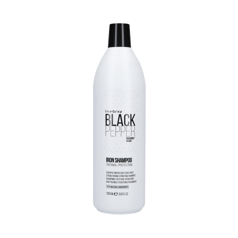 INEBRYA BLACK PEPPER IRON Shampoo rigenerante con estratto di pepe nero 1000ml