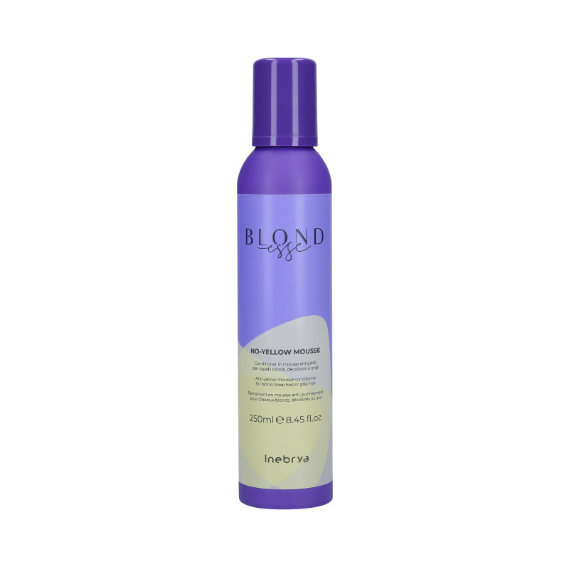 INEBRYA BLONDESSE NO YELLOW MOUSSE Condicionador espuma para cabelos loiros contra reflexos amarelos 250ml