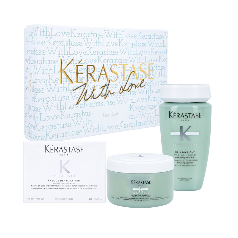 KÉRASTASE SPÉCIFIQUE Coffret rafraîchissant pour cheveux gras, Bain 250 ml + Masque 200 ml + Argile, 250 ml