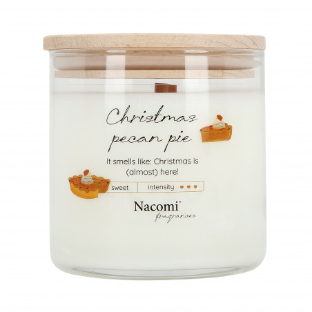 NACOMI Świeca sojowa do aromaterapii Christmas Pecan Pie – o zapachu świątecznego ciasta z orzechami pekan 450g