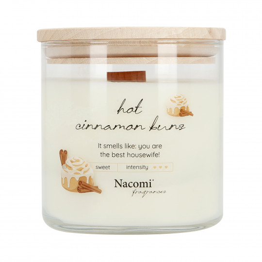 NACOMI Bougie de soja pour aromathérapie Hot Cinnamon Buns - au parfum de cannelle fraîchement cuite 450g