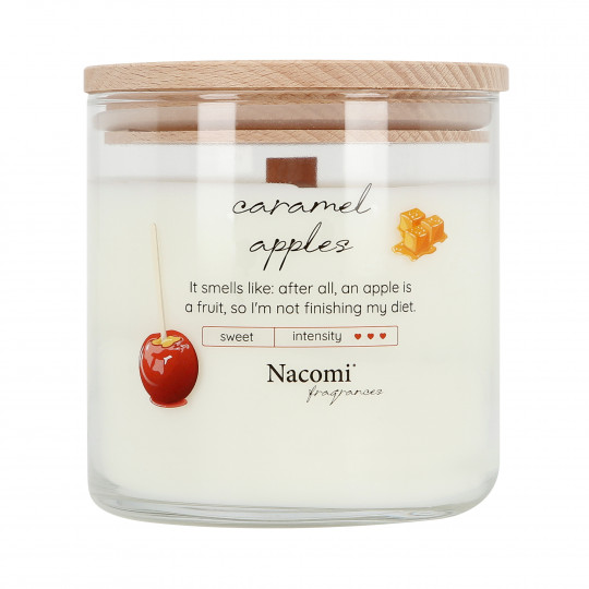 NACOMI Caramel Æbler soja aromaterapi lys – med duft af æbler i varm karamel 450g