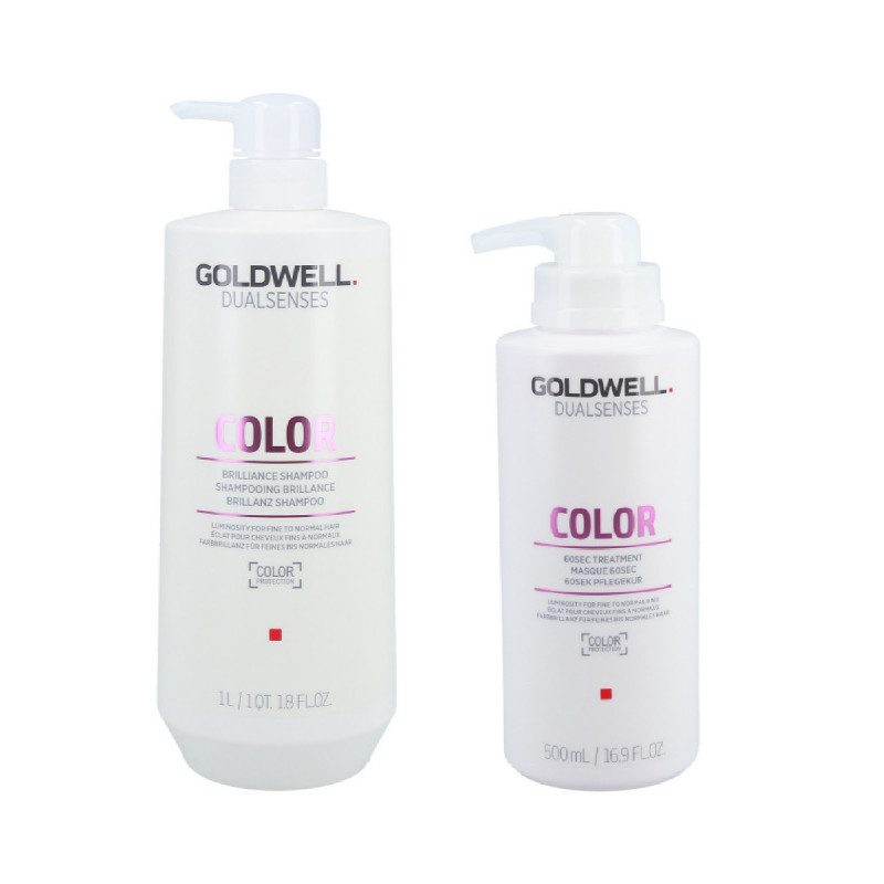 GOLDWELL DUALSENSES FARVE Shampoo 1000 ml + Behandling 500 ml