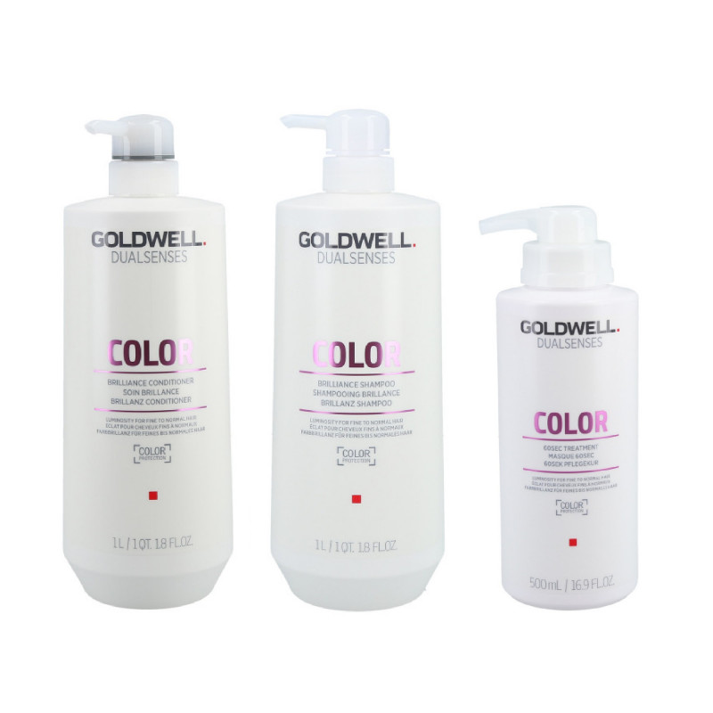 GOLDWELL DUALSENSES COLOR Szampon 1000 ml + Odżywka 1000 ml + Kuracja 500 ml