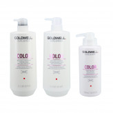 GOLDWELL DUALSENSES COLOR Shampoo 1000 ml + Hoitoaine 1000 ml + Hoitoaine 500 ml