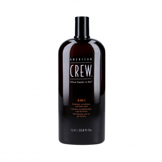 AMERICAN CREW Shampoo per capelli, balsamo e bagnoschiuma 3in1 1000ml