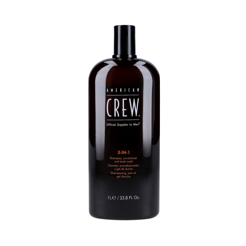 AMERICAN CREW Vlasový šampón, kondicionér a sprchový gél 3v1 1000ml