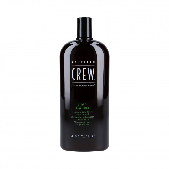 AMERICAN CREW TEA TREE Shampoo, condicionador e gel de banho 3 em 1 1000ml