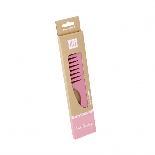 ilū by Tools For Beauty, Bambusowy grzebień do włosów – Pink Flamingo