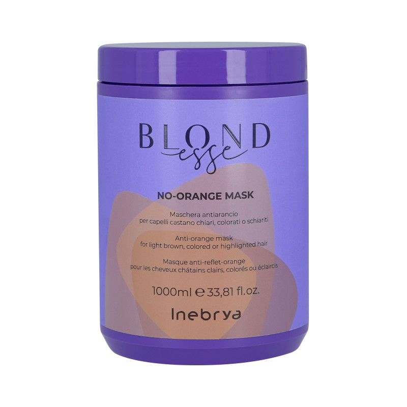 INEBRYA BLONDESSE NO ORANGE Máscara loira eliminando tons amarelos 1000ml