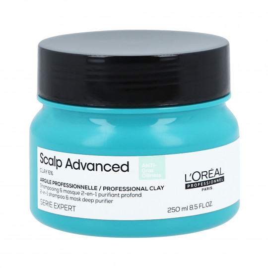 L'OREAL PROFESSIONNEL SCALP ADVANCED Tisztító maszk agyaggal 2 az 1-ben 250 ml