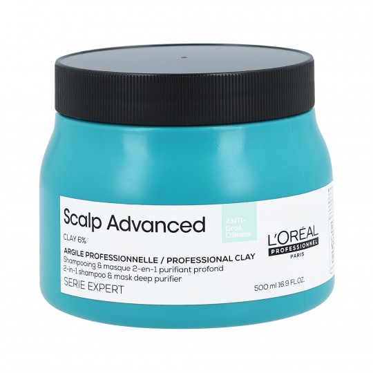 L'OREAL PROFESSIONNEL SCALP ADVANCED Tisztító maszk agyaggal 2 az 1-ben 500 ml