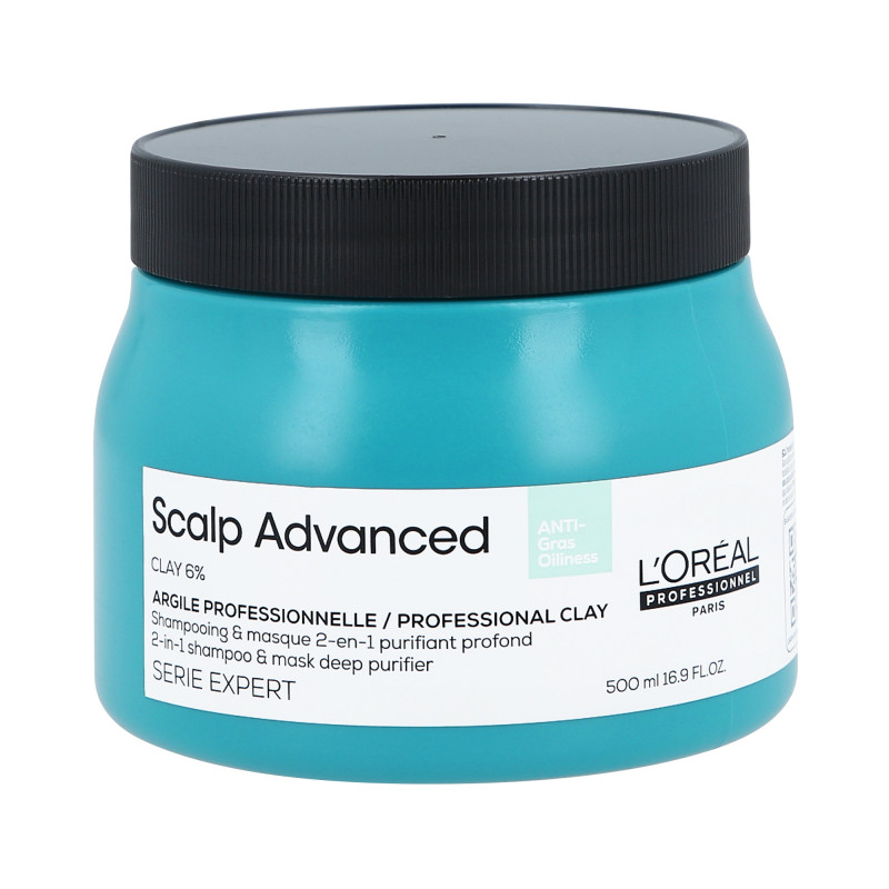 L'OREAL PROFESSIONNEL  SCALP ADVANCED Maska oczyszczająca z glinką 2w1 500 ml