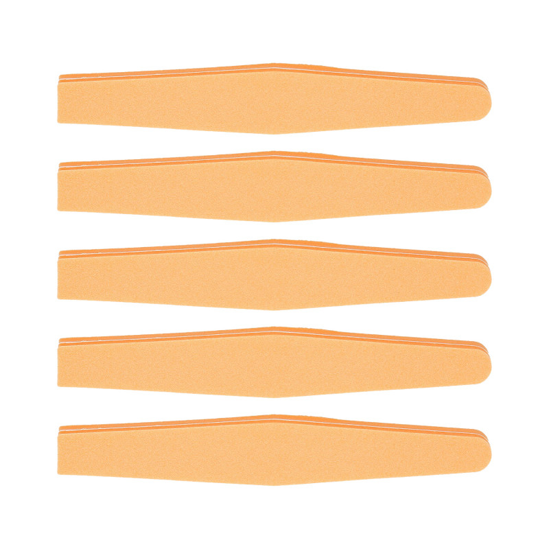 Dwustronna polerka do paznokci o kształcie trapezu - pomarańczowa 100/180 x5