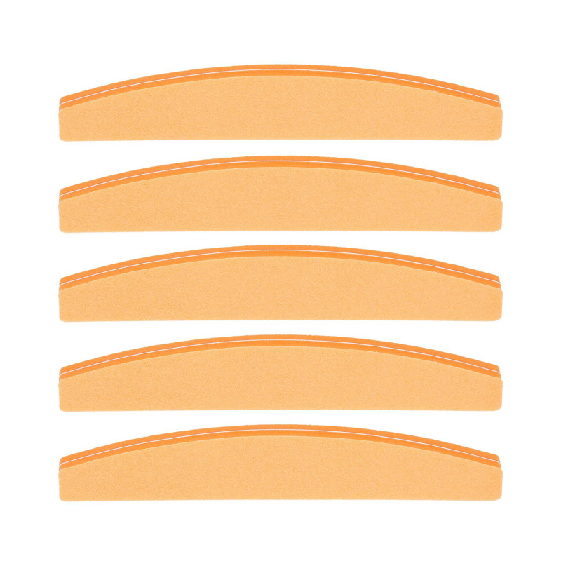 Dwustronna polerka do paznokci o kształcie łódki - pomarańczowa 100/180 x5